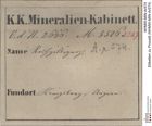 Etiketten zu Proustit (NHMW-MIN-Ar574)